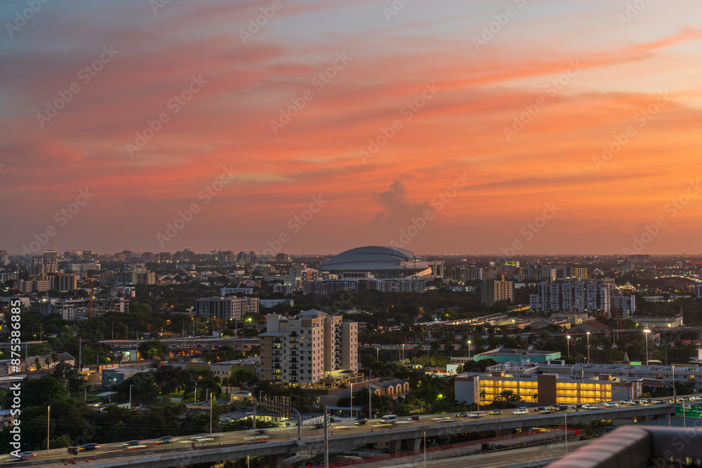Fototapeta premium Atardecer en Miami