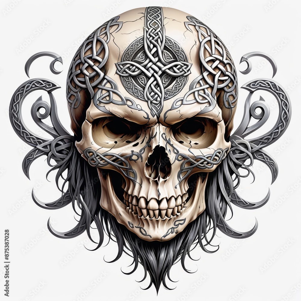 Fototapeta premium Celtic Skull Ornament