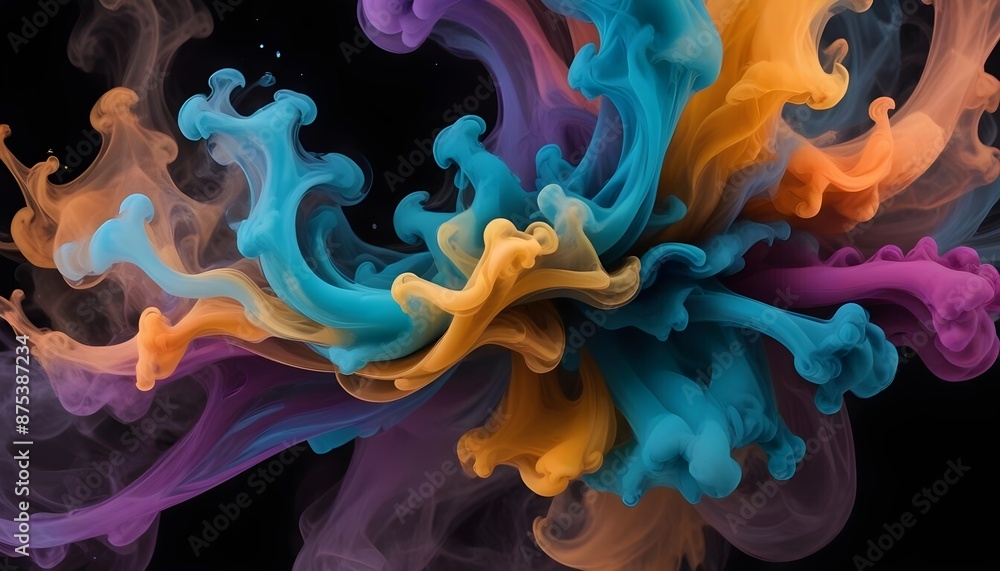 Obraz premium Creative liquid of matellic colours smoke, ink color swirl