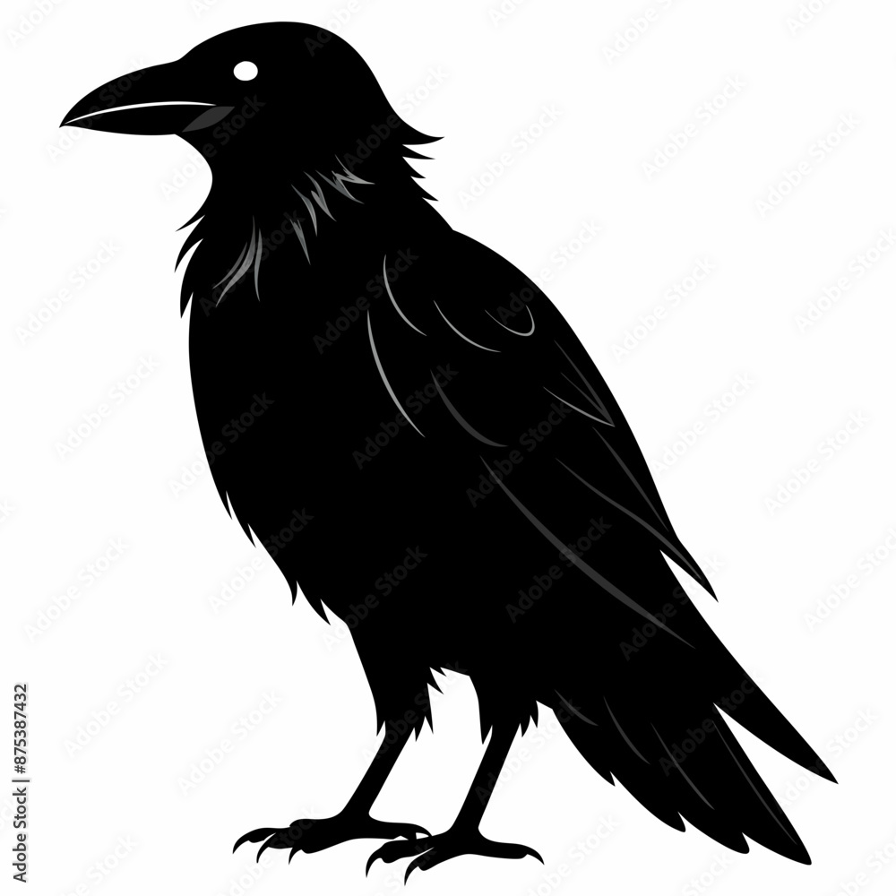Fototapeta premium Crow black silhouette