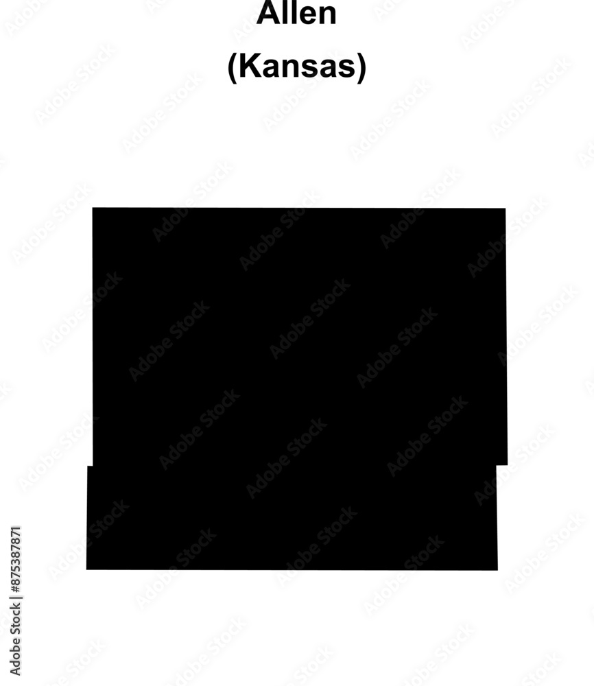 Allen County (Kansas) blank outline map Allen County (Kansas) blank outline map