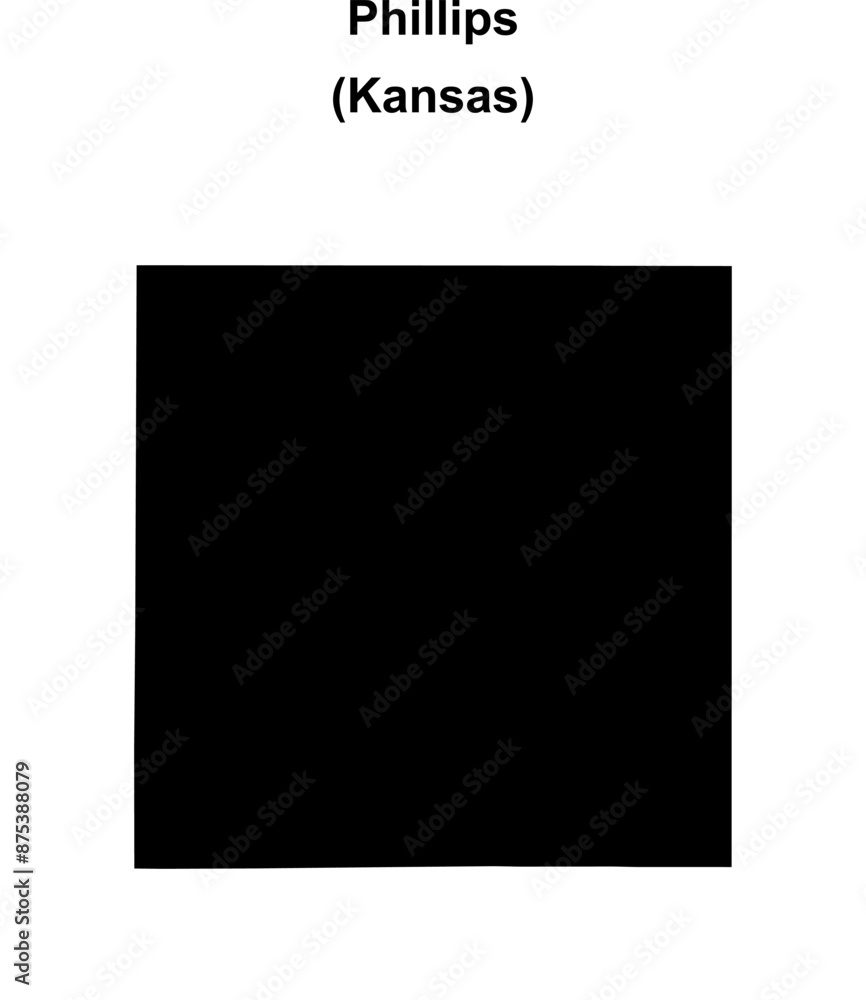 Phillips County (Kansas) blank outline map