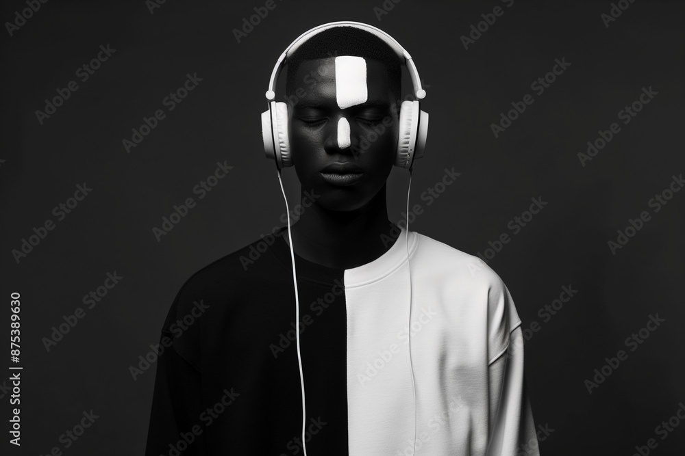 elegance fashion music person with headphones vibrancy and color elegance style and fashion advertising concept abstract concept of elegance and unique color background elegance fashion music person with headphones vibrancy and color elegance style and fashion advertising concept abstract concept of elegance and unique color background