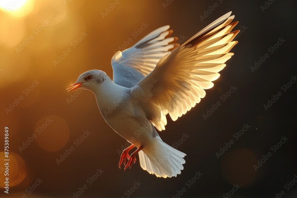 Obraz premium Unbridled Freedom: A Majestic Bird Soaring Through the Sky