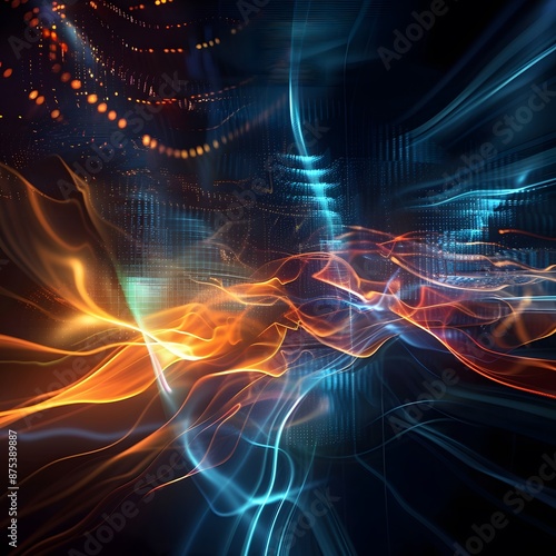 Wallpaper Mural Abstract digital background. Can be used for technological processes, neural networks and AI, digital storages, sound Torontodigital.ca