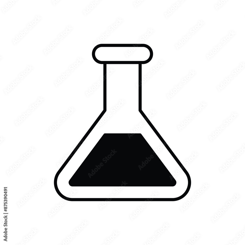 flask icon design with white background stock illustration flask icon design with white background stock illustration
