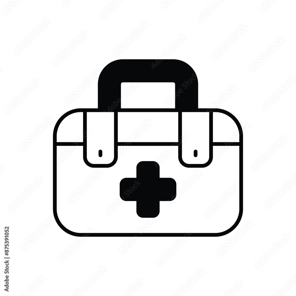 first aid box icon design with white background stock illustration first aid box icon design with white background stock illustration