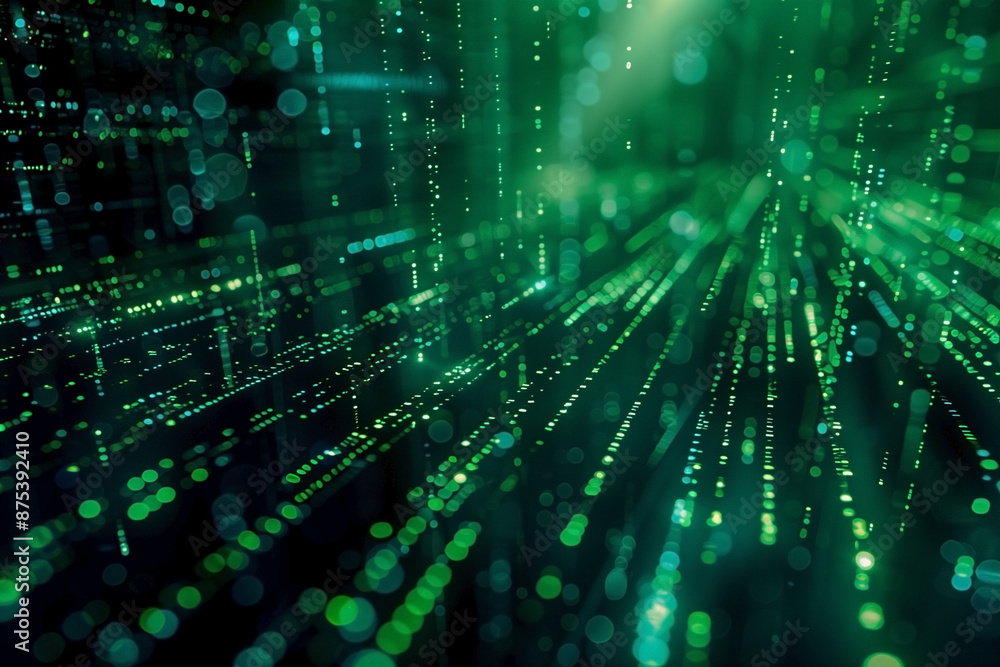 Abstract green digital data stream visualization Abstract green digital data stream visualization
