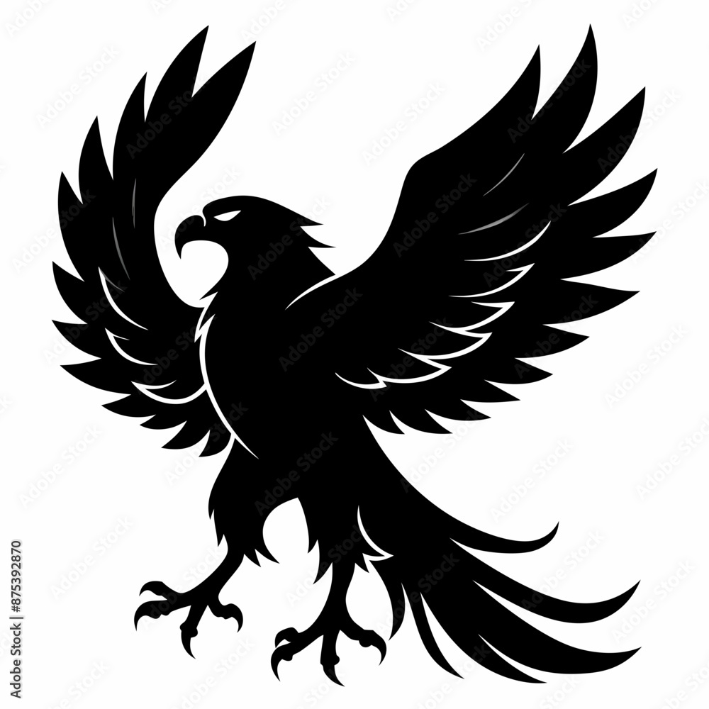 Obraz premium Eagle black silhouette