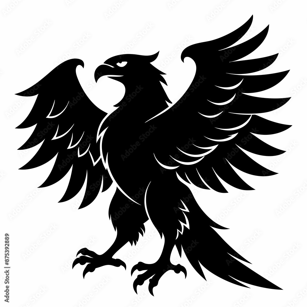 Obraz premium Eagle black silhouette