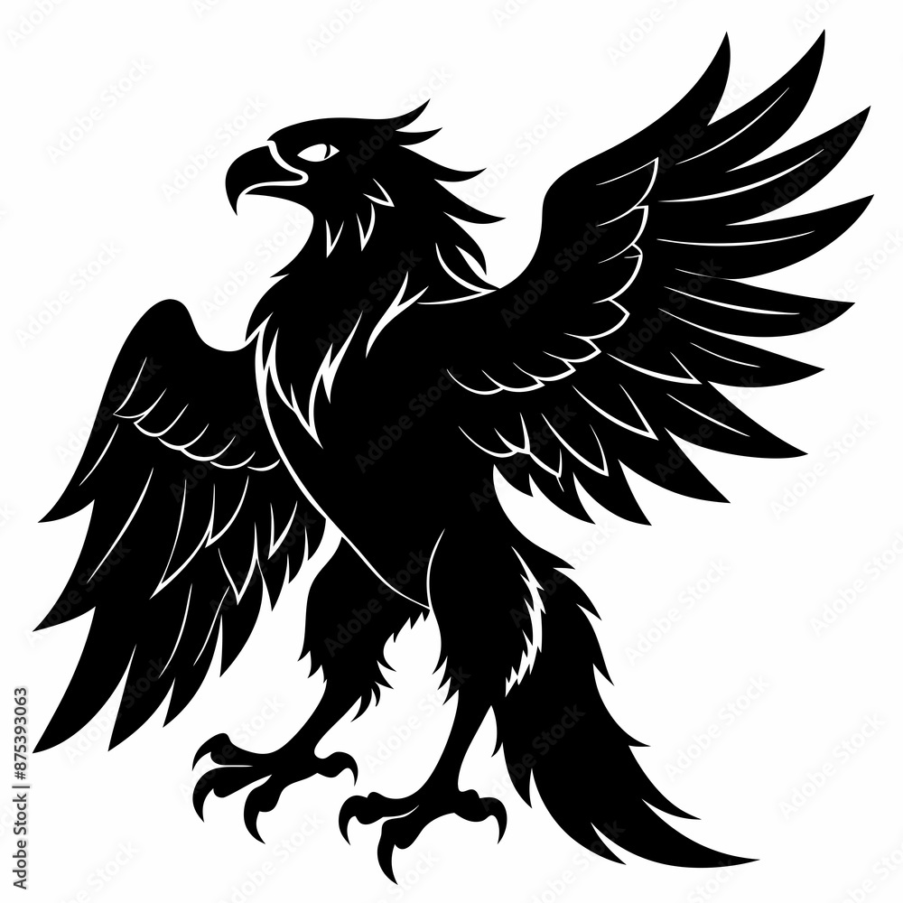 Obraz premium Eagle black silhouette