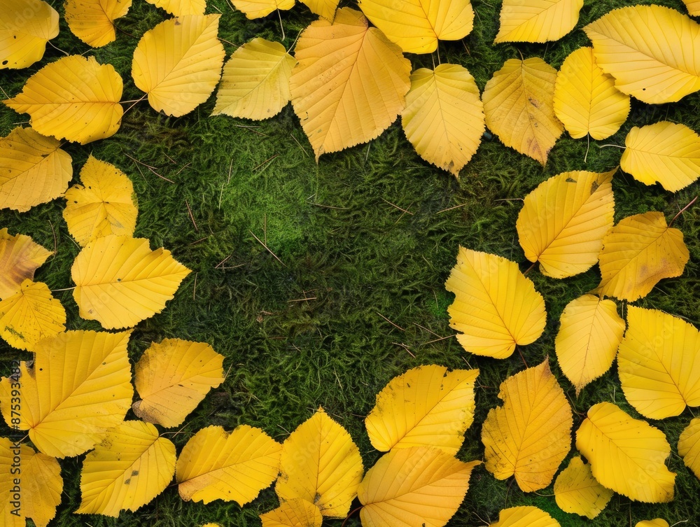 Golden Leaves Encircle Mossy Ground Golden Leaves Encircle Mossy Ground