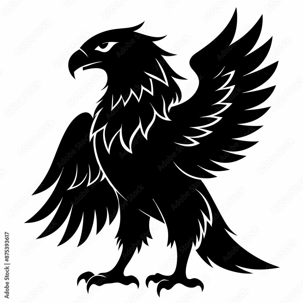 Fototapeta premium Eagle black silhouette