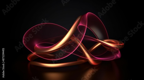 Abstract Flowing 3D Shapes Glowing Neon Light Artistic Concept, background, wallpapaer