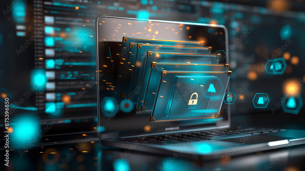 Document management system (DMS) technology, businessman use laptop with database folder online to store files document data digital. file storage process with security