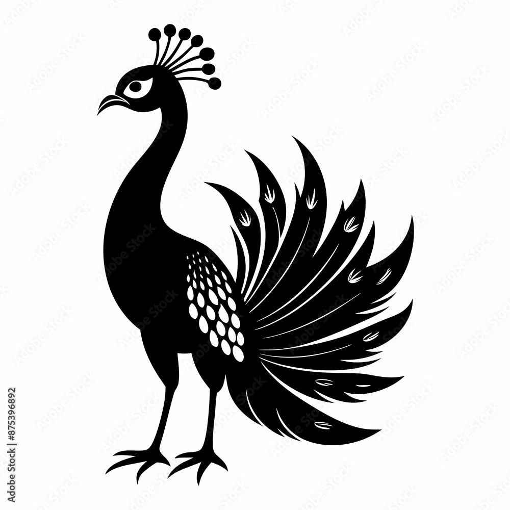 Peacock black silhouette Peacock black silhouette