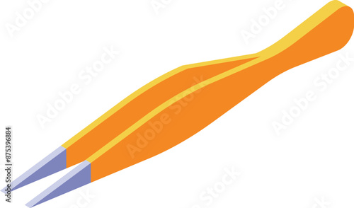 Tweezers icon in isometric style, isolated on white background
