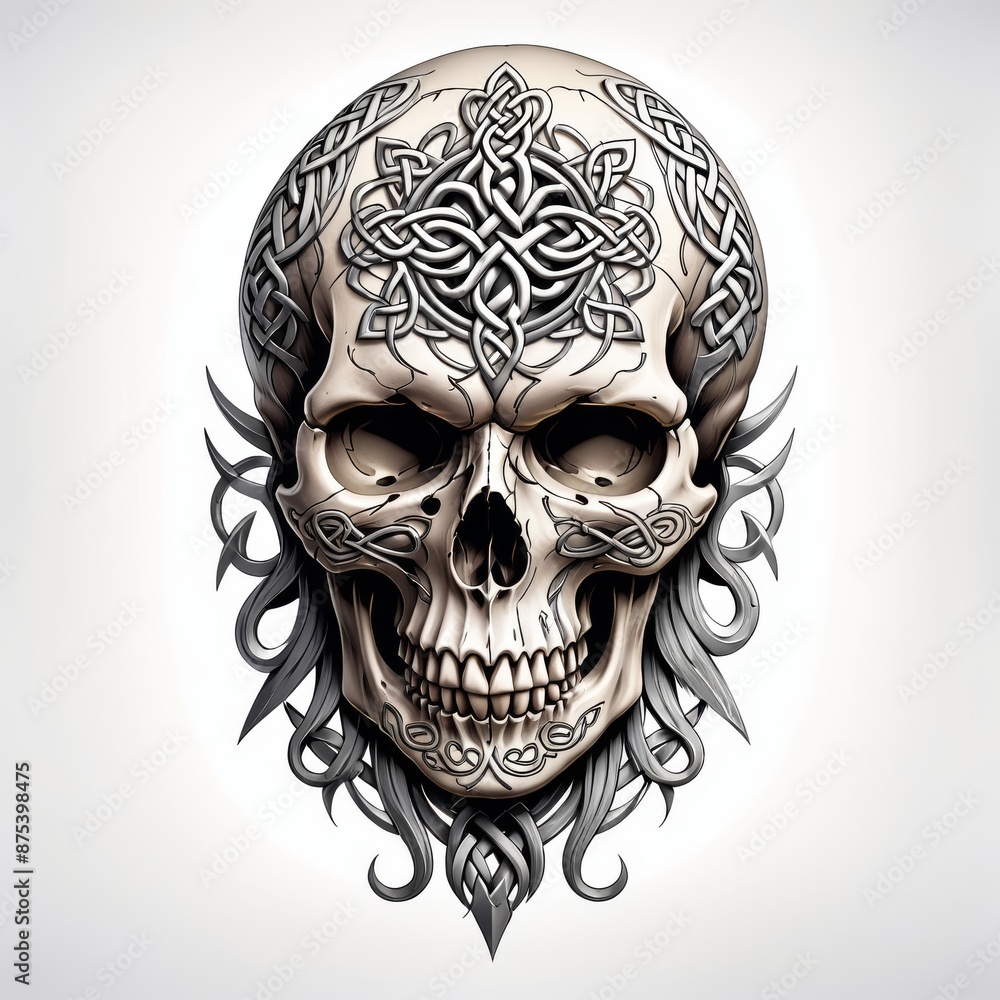 Fototapeta premium Celtic Skull Ornament