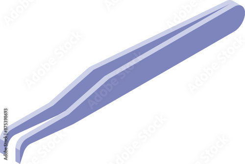 Isometric tweezers icon. Metal tweezers for eyebrows correction