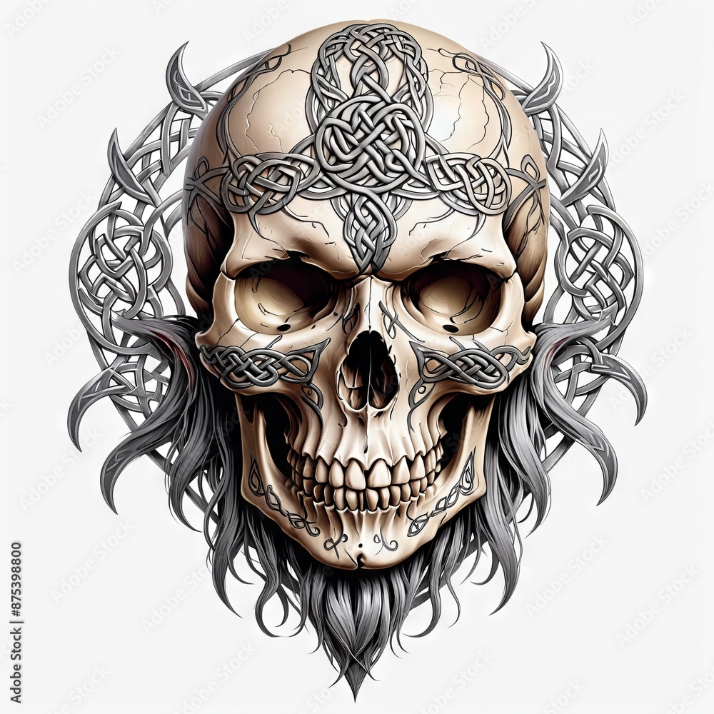 Fototapeta premium Celtic Skull Ornament