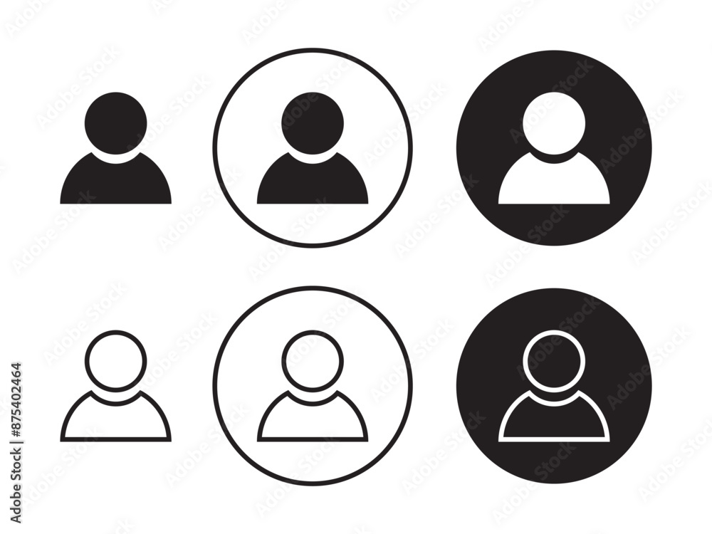 User icon set, User profile icon set, Generic Anonymous Social Media Web User Account Profile Symbol Icon Set. Linear And Filled Modern Vector Design Element. User icon set, User profile icon set, Generic Anonymous Social Media Web User Account Profile Symbol Icon Set. Linear And Filled Modern Vector Design Element.