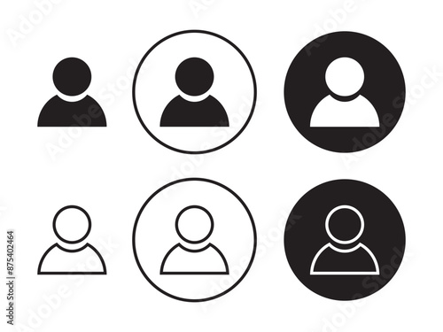 User icon set, User profile icon set, Generic Anonymous Social Media Web User Account Profile   Symbol Icon Set. Linear And Filled Modern Vector Design Element.
