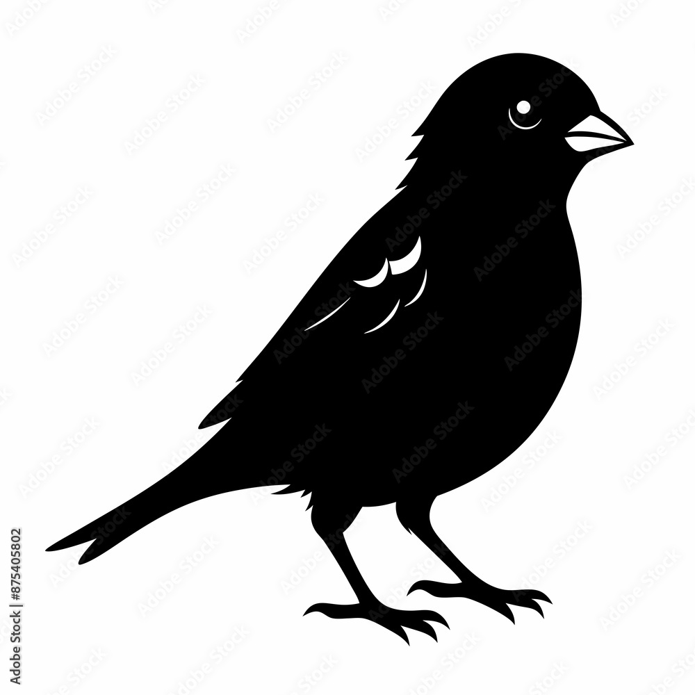 Obraz premium Sparrow black silhouette
