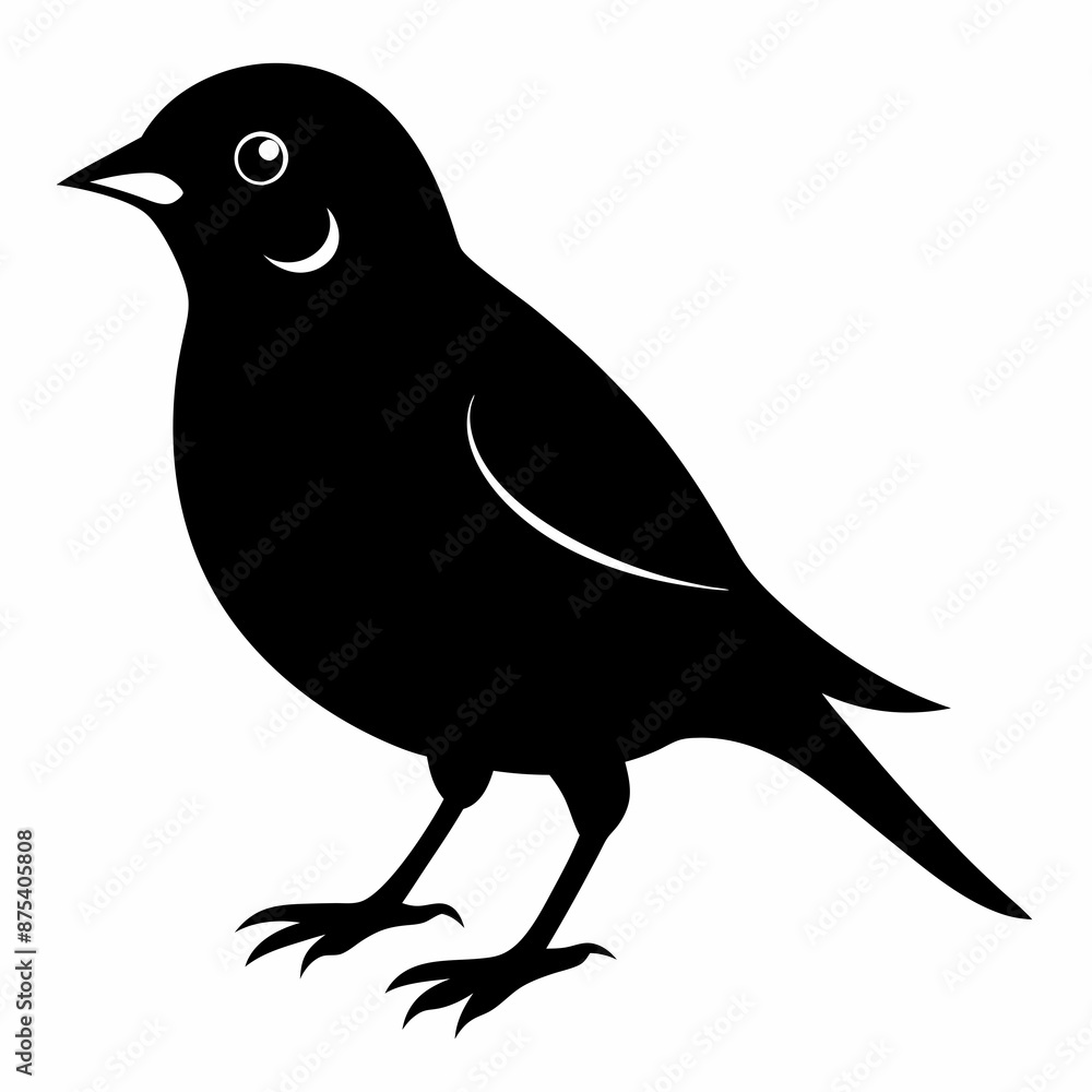 Obraz premium Sparrow black silhouette