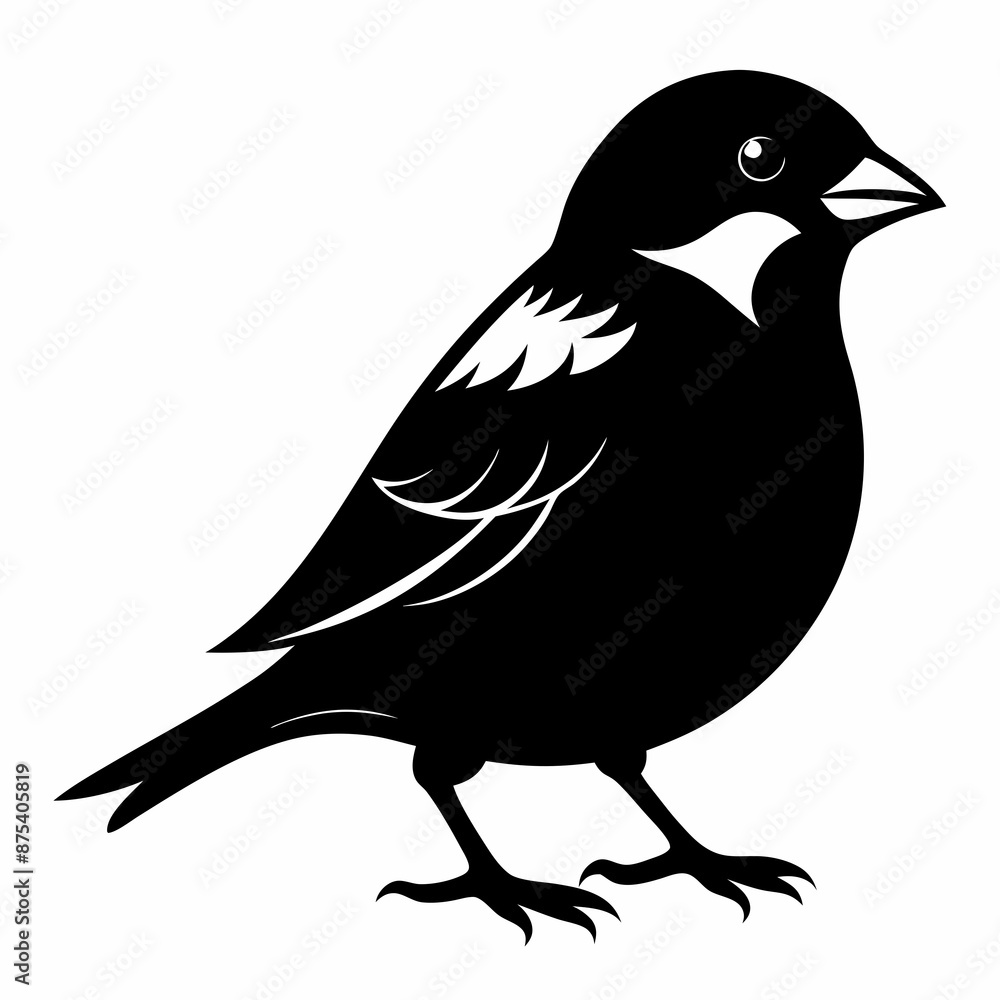Sparrow black silhouette Sparrow black silhouette