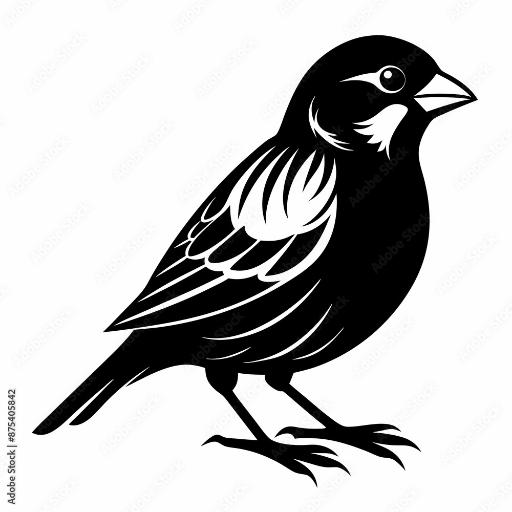 Sparrow black silhouette Sparrow black silhouette