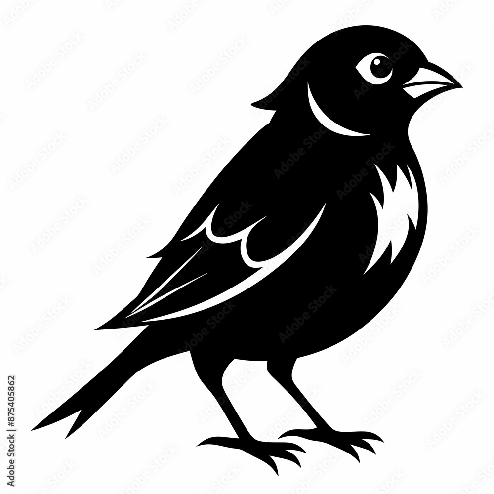 Obraz premium Sparrow black silhouette