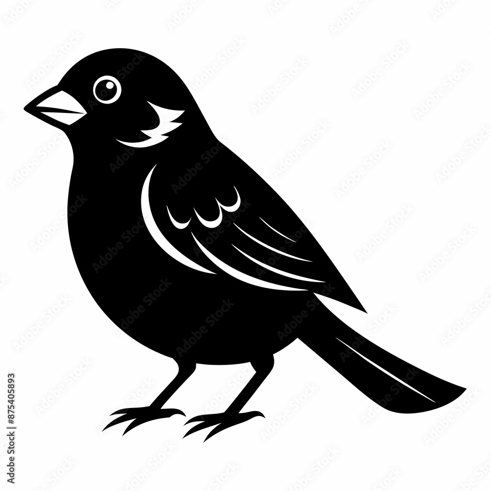 Sparrow black silhouette Sparrow black silhouette