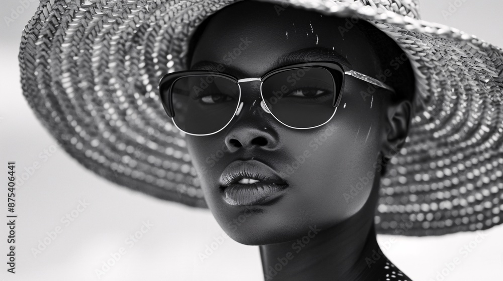 © Vlad Kapusta - Black and white summer portrait of fashionable woman © Vlad Kapusta - Black and white summer portrait of fashionable woman