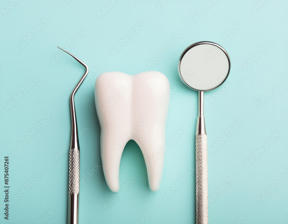 dental tools on a light background dental tools on a light background