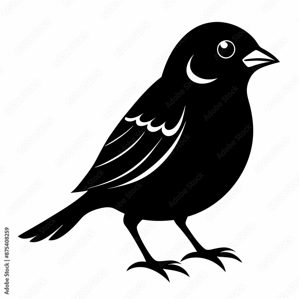 Sparrow black silhouette Sparrow black silhouette