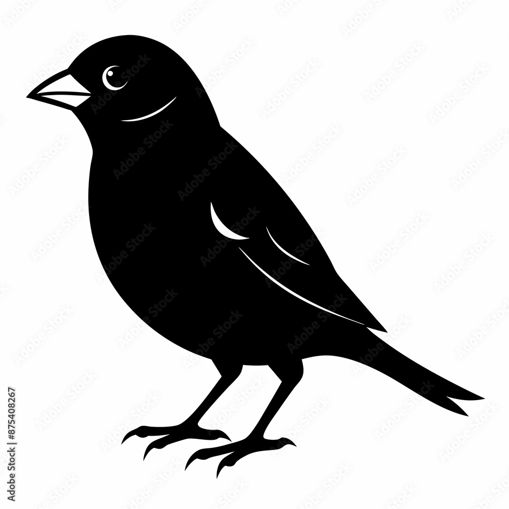 Obraz premium Sparrow black silhouette