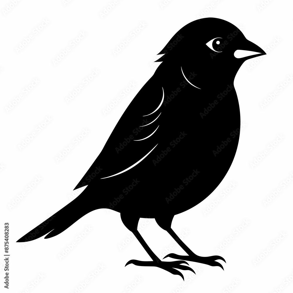 Fototapeta premium Sparrow black silhouette