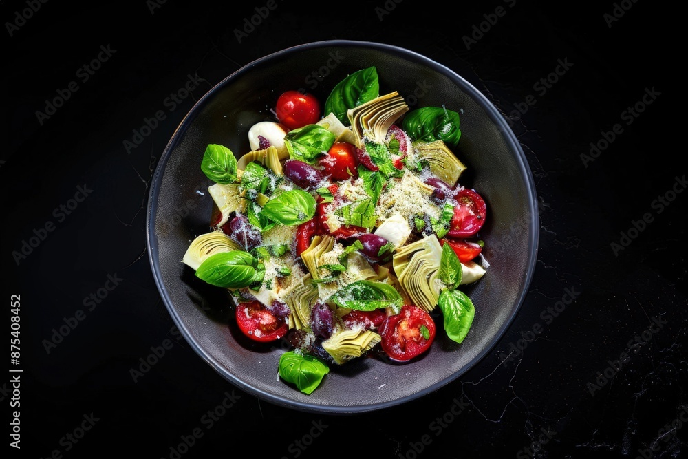 Marinated Artichoke Caprese Platter with Parmesan Cheese and Tomatoes Marinated Artichoke Caprese Platter with Parmesan Cheese and Tomatoes