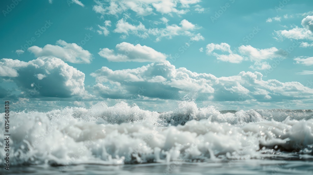 Obraz premium Beautiful storm Baltic sea in Sunny summer's day