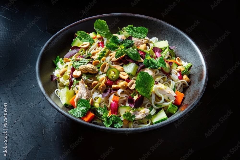 Asian Chicken Noodle Salad with Fresh Herbs and Peanuts Asian Chicken Noodle Salad with Fresh Herbs and Peanuts