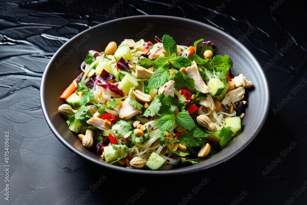 Vietnamese-Style Rice Noodle Salad with Fresh Herbs Vietnamese-Style Rice Noodle Salad with Fresh Herbs