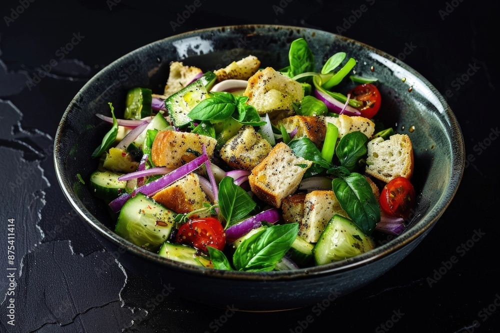 Irresistible Bagel Bread Salad with Tangy Red Onions Irresistible Bagel Bread Salad with Tangy Red Onions