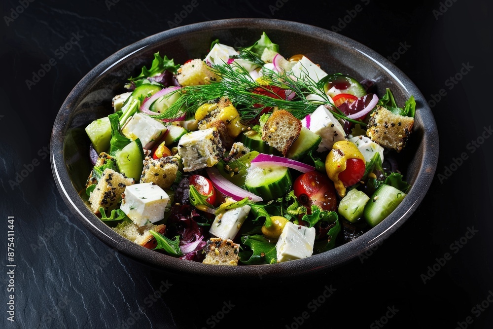 Colorful Bagel Salad with Cream Cheese and Dijon Dressing Colorful Bagel Salad with Cream Cheese and Dijon Dressing