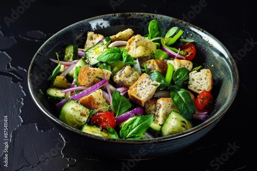 Irresistible Bagel Bread Salad with Tangy Red Onions