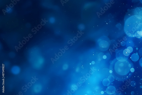 Ethereal Blue Bokeh Lights Abstract Background