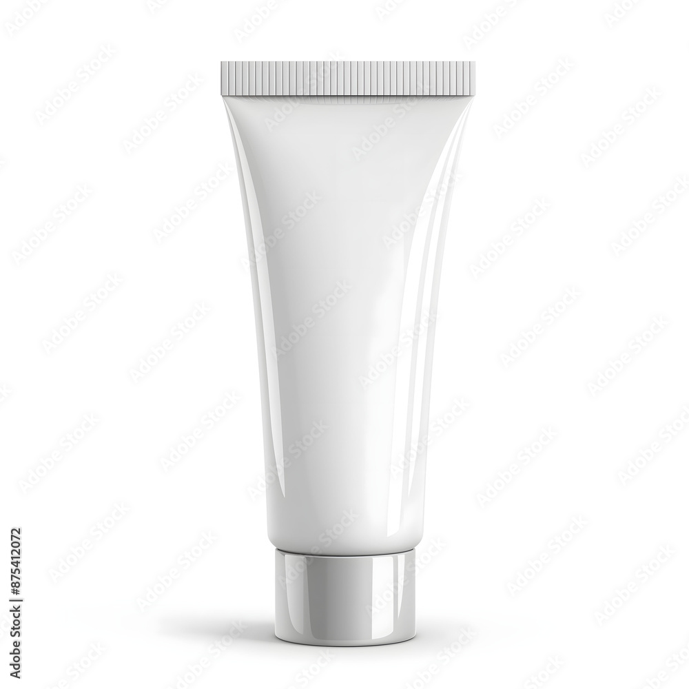 Blank Cosmetic Tube Packaging on White Background Blank Cosmetic Tube Packaging on White Background
