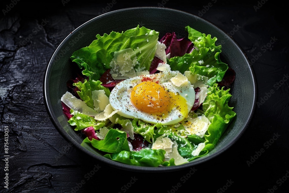 Classic Caesar Salad with Freshly Grated Parmesan and Crunchy Croutons Classic Caesar Salad with Freshly Grated Parmesan and Crunchy Croutons
