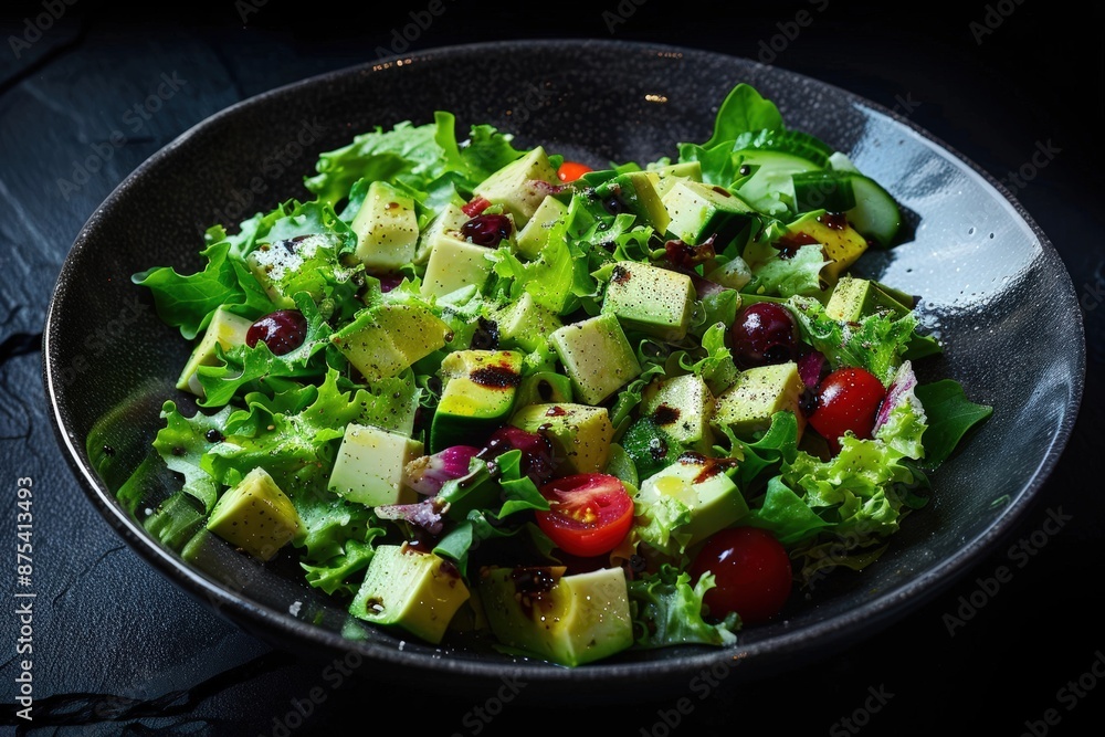 Luscious Café Salad with Creamy Avocado and Fresh Mixed Greens Luscious Café Salad with Creamy Avocado and Fresh Mixed Greens