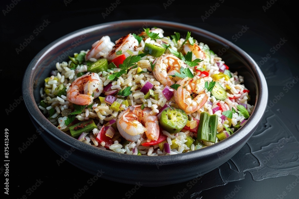 Vibrant Louisiana Rice Salad with Shrimp and Okra Vibrant Louisiana Rice Salad with Shrimp and Okra