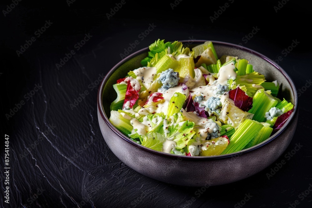 Mesmerizing Celery Blue Cheese Salad with Delicate White Vinegar Drizzle Mesmerizing Celery Blue Cheese Salad with Delicate White Vinegar Drizzle
